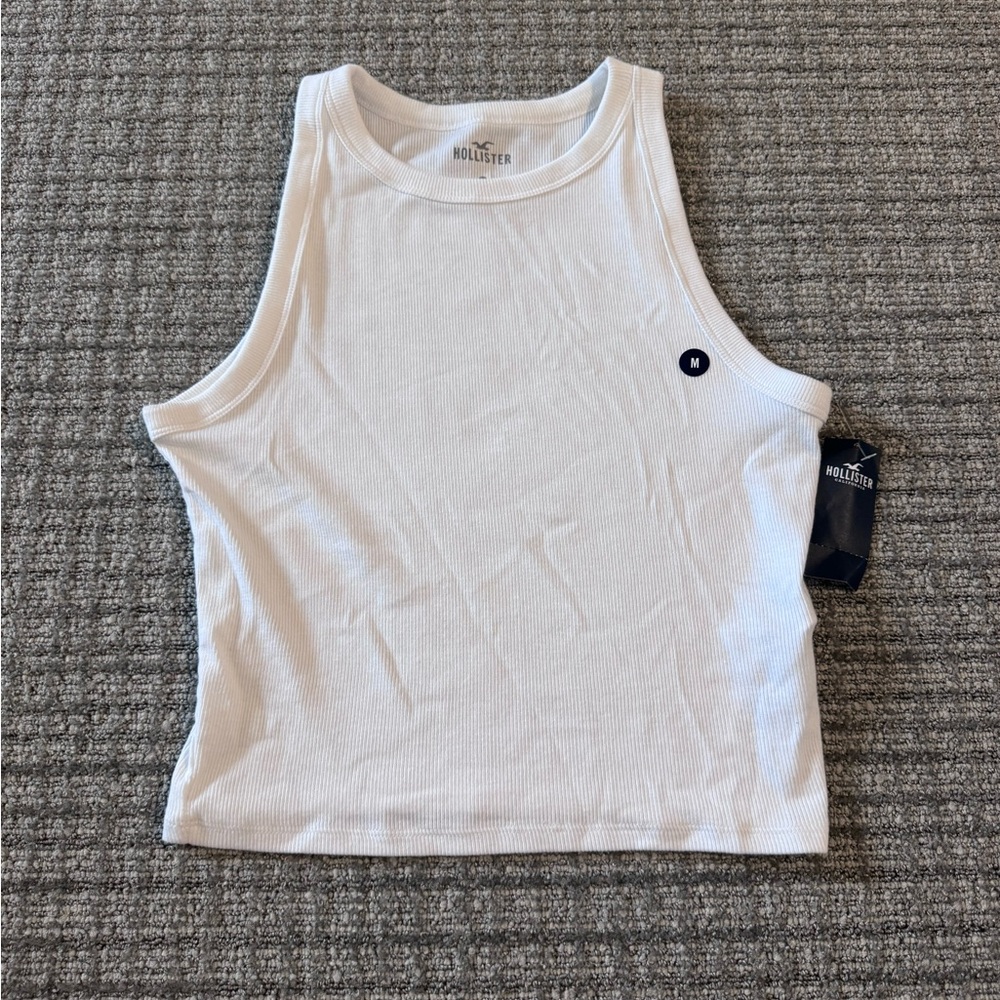 Hollister Ribbed White Tank Top